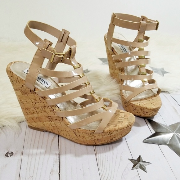 tan strappy wedges
